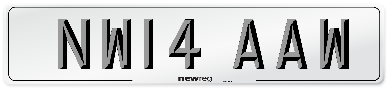 NW14 AAW Number Plate from New Reg